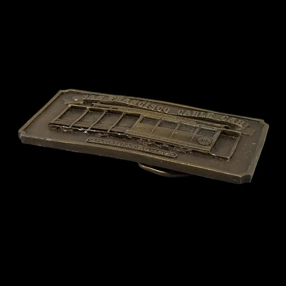 Vintage 1976 Bergamot Brass Works San‎ Francisco Cable Car Belt Buckle USA Made